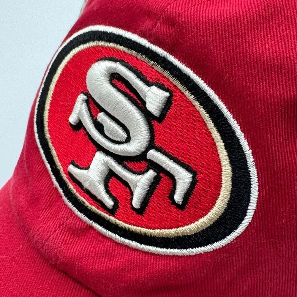 NFL Team Apparel Hat Embroidered SF 49ers Red Tan SnapBack Trucker One Size